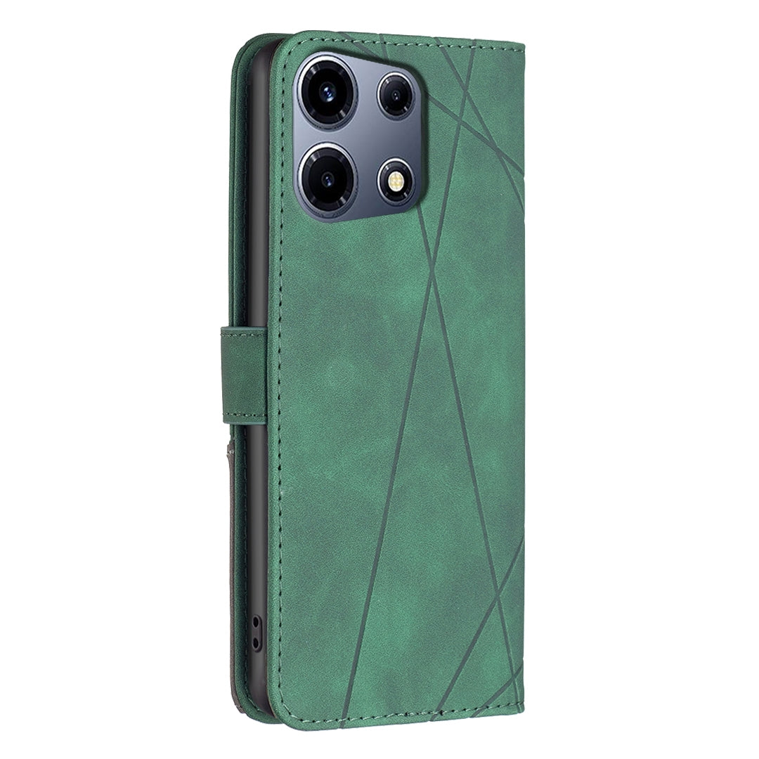 Infinix Note 30 VIP Wallet Case – Rhombus Texture PU Leather, Magnetic Buckle, Card Slots, Stand Function, Shockproof Protective Cover