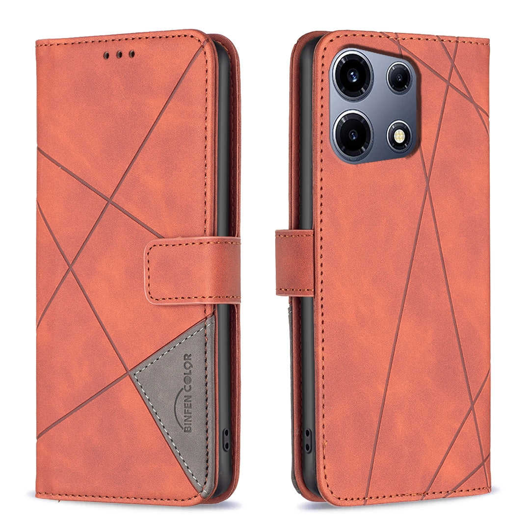 Infinix Note 30 VIP Wallet Case – Rhombus Texture PU Leather, Magnetic Buckle, Card Slots, Stand Function, Shockproof Protective Cover