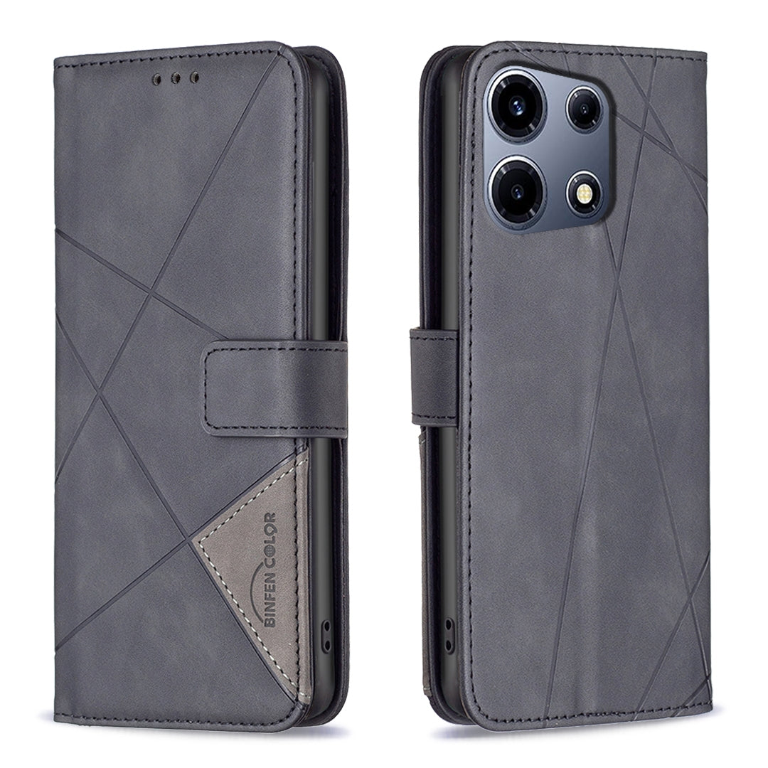 Infinix Note 30 VIP Wallet Case – Rhombus Texture PU Leather, Magnetic Buckle, Card Slots, Stand Function, Shockproof Protective Cover