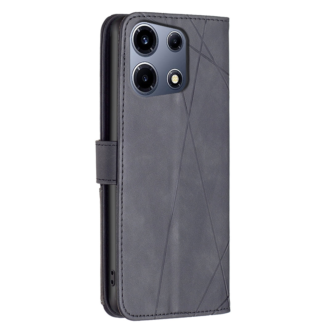 Infinix Note 30 VIP Wallet Case – Rhombus Texture PU Leather, Magnetic Buckle, Card Slots, Stand Function, Shockproof Protective Cover