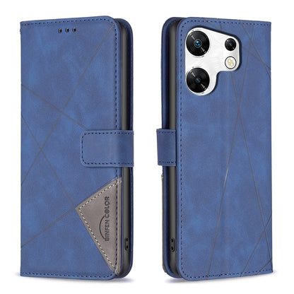 Infinix Zero 30 4G Wallet Case – Rhombus Texture PU Leather, Magnetic Buckle, Card Slots, Stand Function, Shockproof Protective Cover