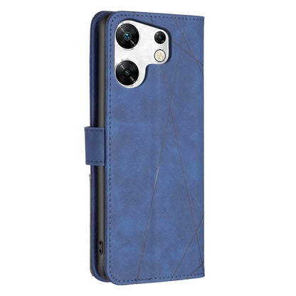 Infinix Zero 30 4G Wallet Case – Rhombus Texture PU Leather, Magnetic Buckle, Card Slots, Stand Function, Shockproof Protective Cover