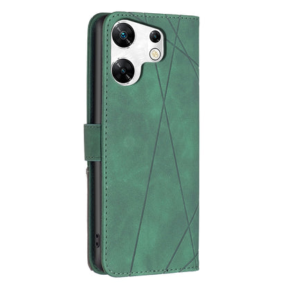 Infinix Zero 30 4G Wallet Case – Rhombus Texture PU Leather, Magnetic Buckle, Card Slots, Stand Function, Shockproof Protective Cover