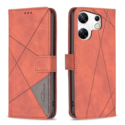 Infinix Zero 30 4G Wallet Case – Rhombus Texture PU Leather, Magnetic Buckle, Card Slots, Stand Function, Shockproof Protective Cover