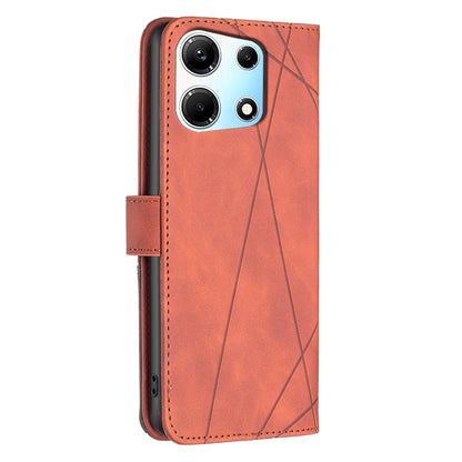 Infinix Zero 30 5G Wallet Case – Rhombus Texture PU Leather, Magnetic Buckle, Card Slots, Stand Function, Shockproof Protective Cover