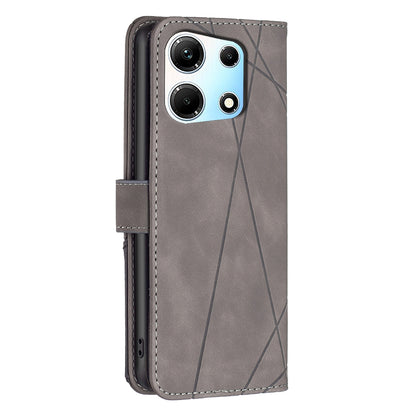Infinix Zero 30 5G Wallet Case – Rhombus Texture PU Leather, Magnetic Buckle, Card Slots, Stand Function, Shockproof Protective Cover