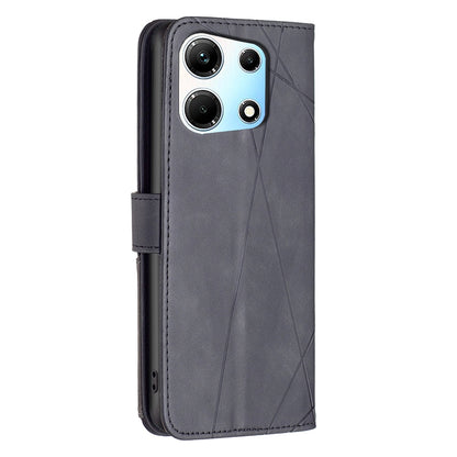 Infinix Zero 30 5G Wallet Case – Rhombus Texture PU Leather, Magnetic Buckle, Card Slots, Stand Function, Shockproof Protective Cover