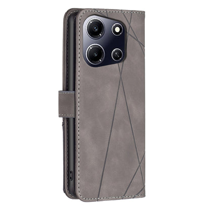 Infinix Note 30i Wallet Case – Rhombus Texture PU Leather, Magnetic Buckle, Card Slots, Stand Function, Shockproof Protective Cover