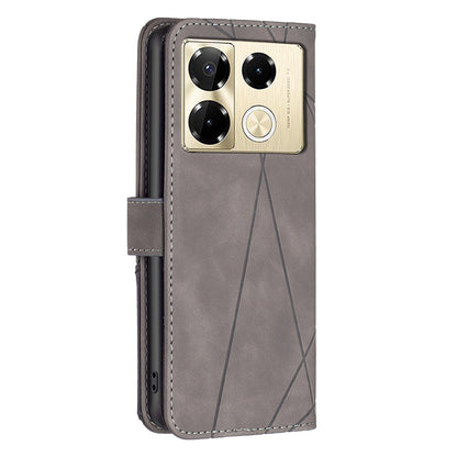 Infinix Note 40 Pro+ 5G Wallet Case – Rhombus Texture PU Leather, Magnetic Buckle, Card Slots, Stand Function, Shockproof Protective Cover