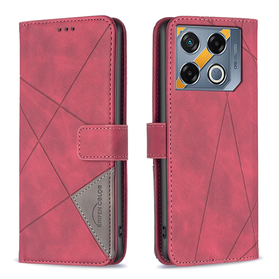 Infinix GT 20 Pro 5G Wallet Case – Rhombus Texture PU Leather, Magnetic Buckle, Card Slots, Stand Function, Shockproof Protective Cover