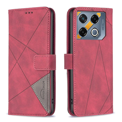 Infinix GT 20 Pro 5G Wallet Case – Rhombus Texture PU Leather, Magnetic Buckle, Card Slots, Stand Function, Shockproof Protective Cover