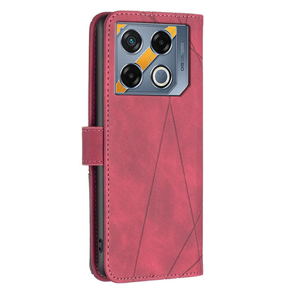 Infinix GT 20 Pro 5G Wallet Case – Rhombus Texture PU Leather, Magnetic Buckle, Card Slots, Stand Function, Shockproof Protective Cover