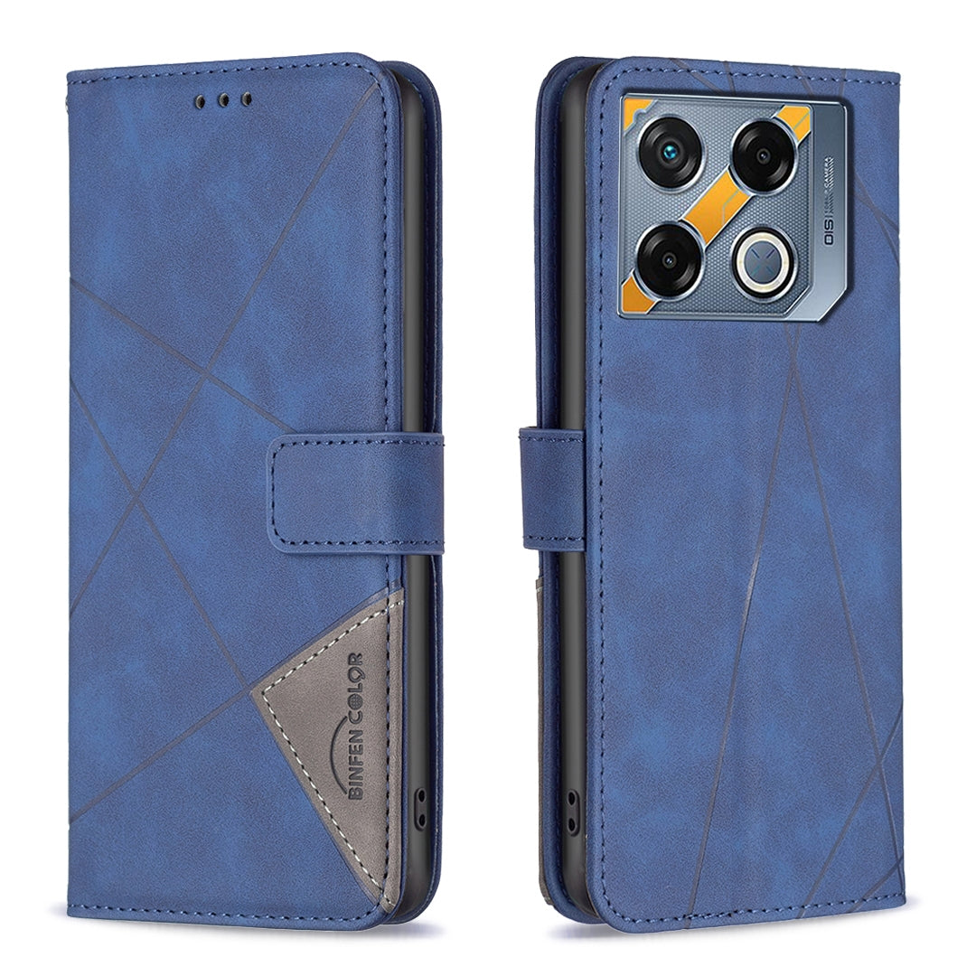 Infinix GT 20 Pro 5G Wallet Case – Rhombus Texture PU Leather, Magnetic Buckle, Card Slots, Stand Function, Shockproof Protective Cover
