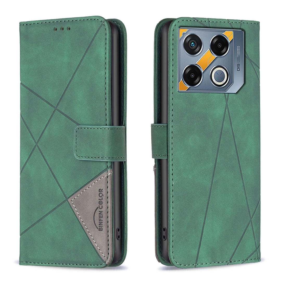 Infinix GT 20 Pro 5G Wallet Case – Rhombus Texture PU Leather, Magnetic Buckle, Card Slots, Stand Function, Shockproof Protective Cover