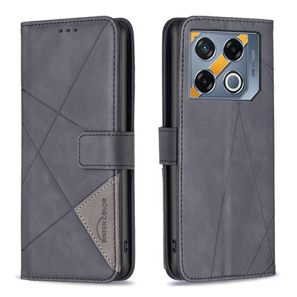 Infinix GT 20 Pro 5G Wallet Case – Rhombus Texture PU Leather, Magnetic Buckle, Card Slots, Stand Function, Shockproof Protective Cover