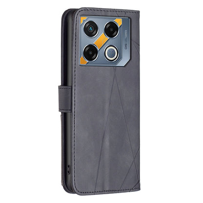 Infinix GT 20 Pro 5G Wallet Case – Rhombus Texture PU Leather, Magnetic Buckle, Card Slots, Stand Function, Shockproof Protective Cover