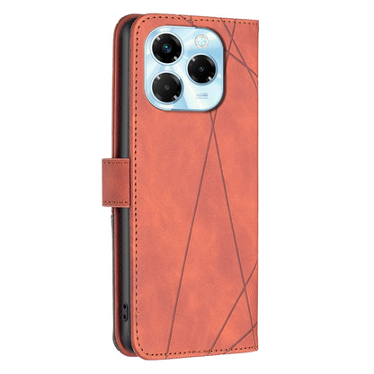 Infinix Note 40X 5G Wallet Case – Rhombus Texture PU Leather, Magnetic Buckle, Card Slots, Stand Function, Shockproof Protective Cover