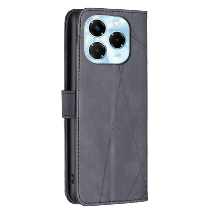 Infinix Note 40X 5G Wallet Case – Rhombus Texture PU Leather, Magnetic Buckle, Card Slots, Stand Function, Shockproof Protective Cover