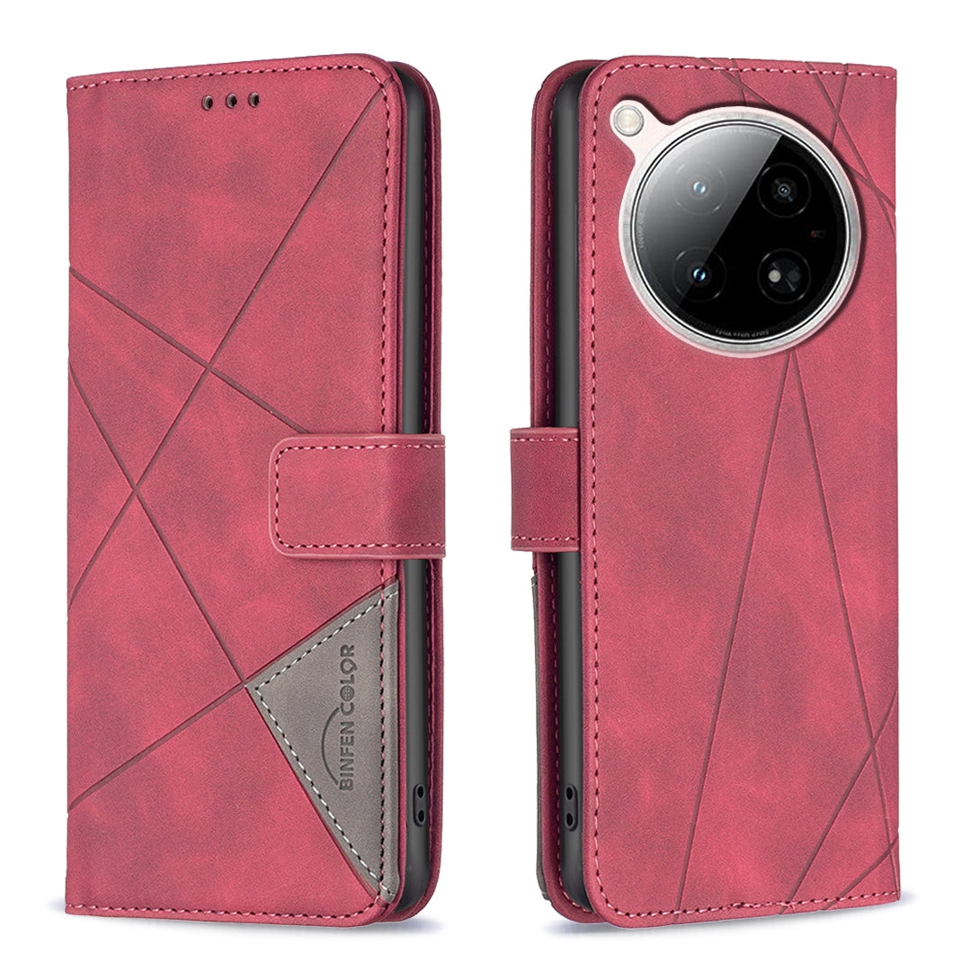Infinix Zero 40 4G Wallet Case – Rhombus Texture PU Leather, Magnetic Buckle, Card Slots, Stand Function, Shockproof Protective Cover
