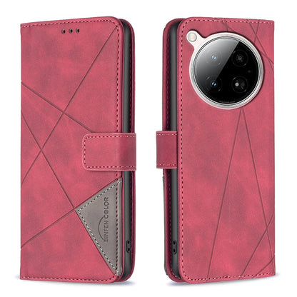 Infinix Zero 40 4G Wallet Case – Rhombus Texture PU Leather, Magnetic Buckle, Card Slots, Stand Function, Shockproof Protective Cover
