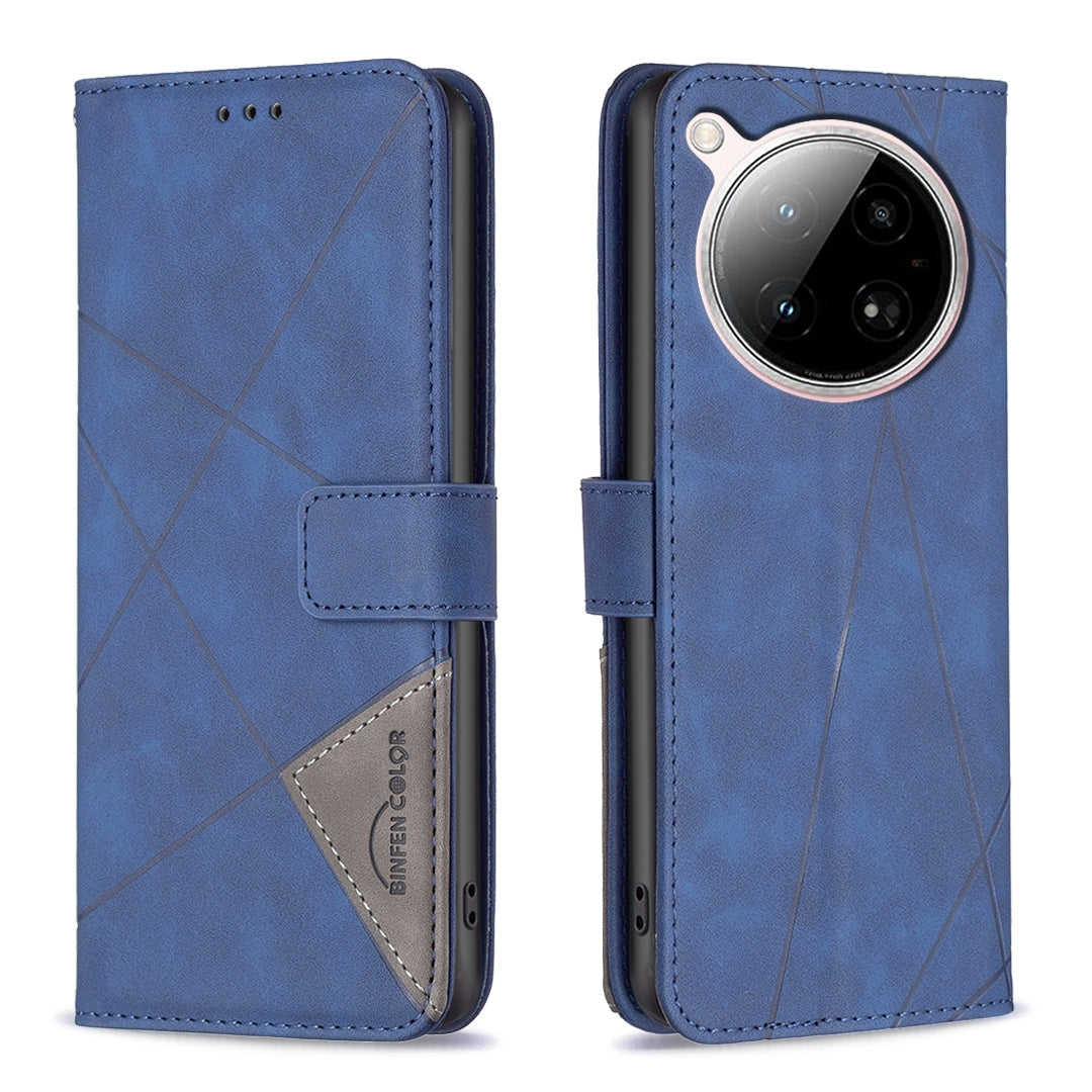 Infinix Zero 40 4G Wallet Case – Rhombus Texture PU Leather, Magnetic Buckle, Card Slots, Stand Function, Shockproof Protective Cover