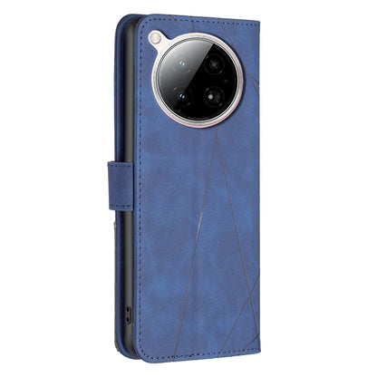 Infinix Zero 40 4G Wallet Case – Rhombus Texture PU Leather, Magnetic Buckle, Card Slots, Stand Function, Shockproof Protective Cover