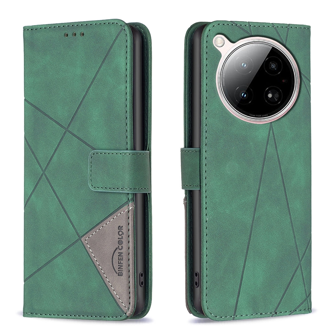 Infinix Zero 40 4G Wallet Case – Rhombus Texture PU Leather, Magnetic Buckle, Card Slots, Stand Function, Shockproof Protective Cover