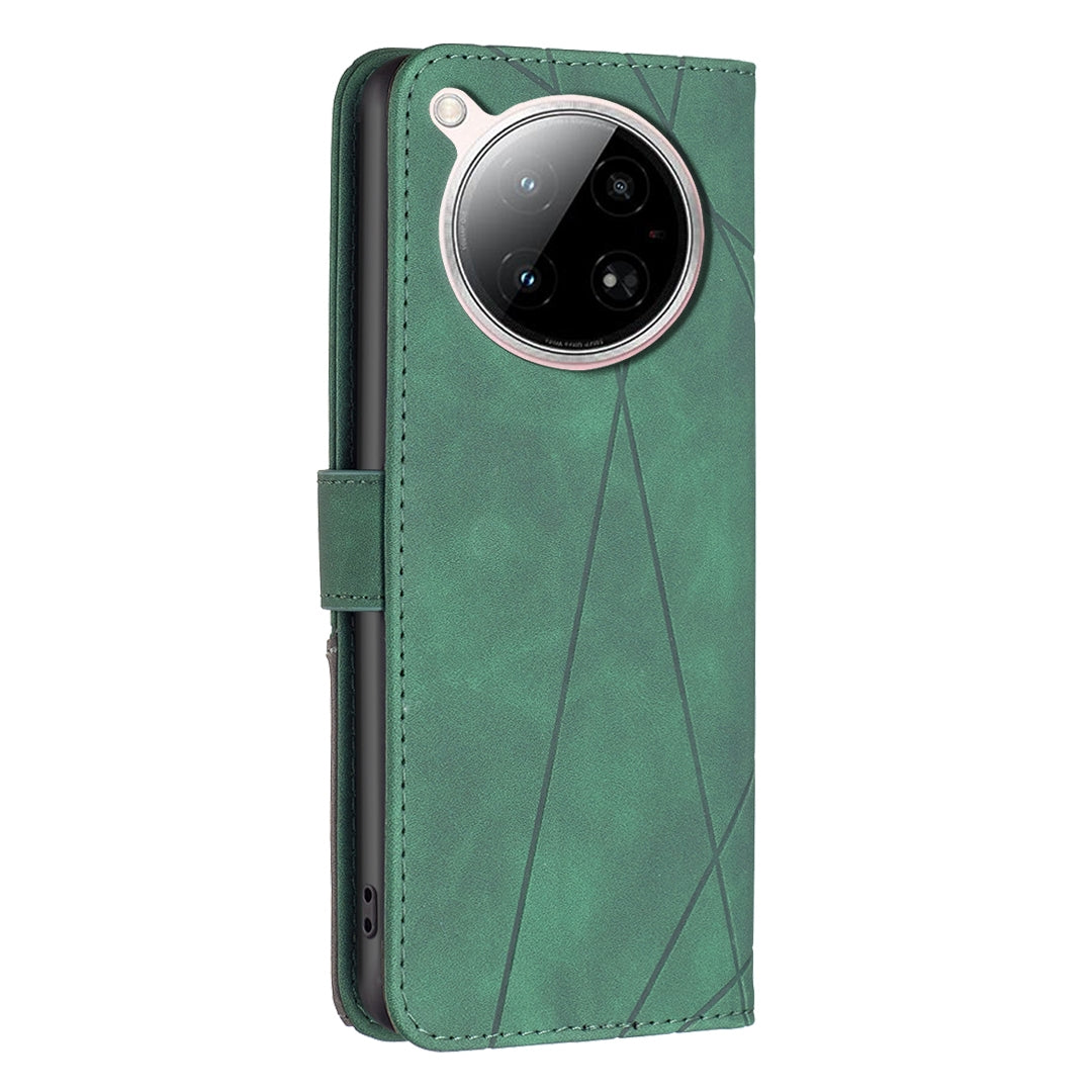 Infinix Zero 40 4G Wallet Case – Rhombus Texture PU Leather, Magnetic Buckle, Card Slots, Stand Function, Shockproof Protective Cover