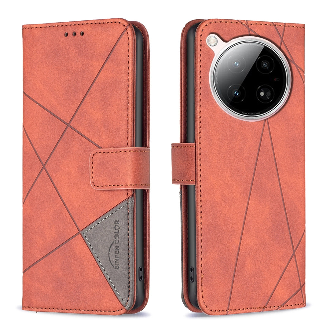 Infinix Zero 40 4G Wallet Case – Rhombus Texture PU Leather, Magnetic Buckle, Card Slots, Stand Function, Shockproof Protective Cover