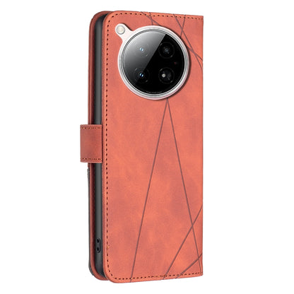 Infinix Zero 40 4G Wallet Case – Rhombus Texture PU Leather, Magnetic Buckle, Card Slots, Stand Function, Shockproof Protective Cover