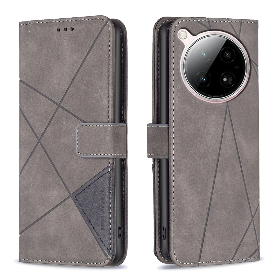 Infinix Zero 40 4G Wallet Case – Rhombus Texture PU Leather, Magnetic Buckle, Card Slots, Stand Function, Shockproof Protective Cover
