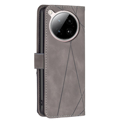 Infinix Zero 40 4G Wallet Case – Rhombus Texture PU Leather, Magnetic Buckle, Card Slots, Stand Function, Shockproof Protective Cover
