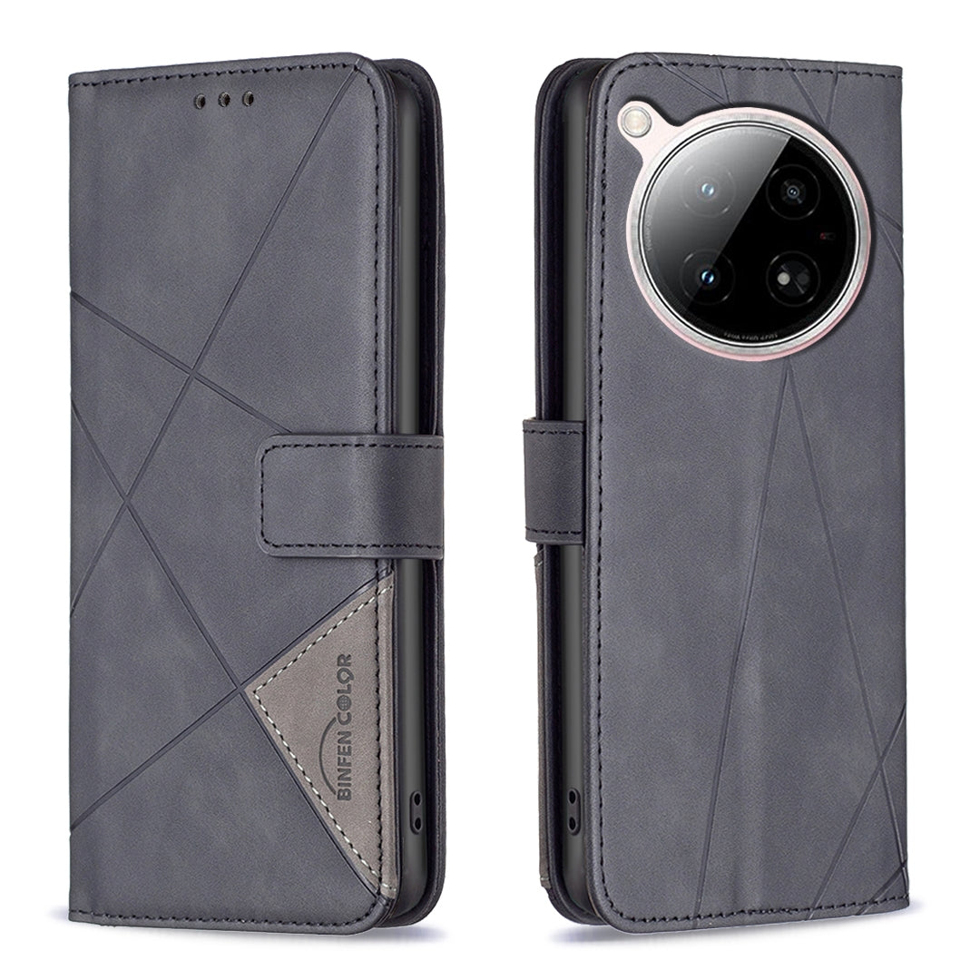 Infinix Zero 40 4G Wallet Case – Rhombus Texture PU Leather, Magnetic Buckle, Card Slots, Stand Function, Shockproof Protective Cover