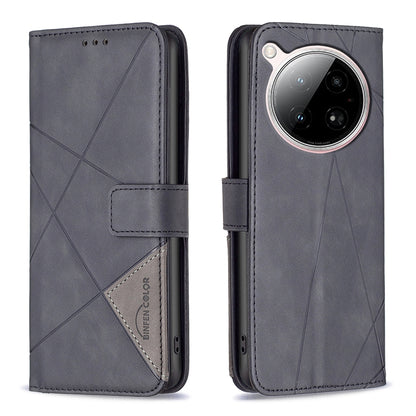 Infinix Zero 40 4G Wallet Case – Rhombus Texture PU Leather, Magnetic Buckle, Card Slots, Stand Function, Shockproof Protective Cover