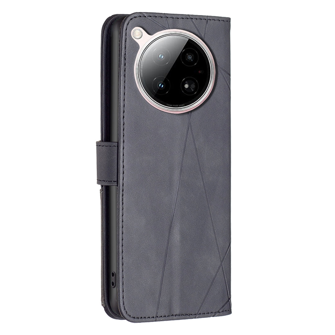 Infinix Zero 40 4G Wallet Case – Rhombus Texture PU Leather, Magnetic Buckle, Card Slots, Stand Function, Shockproof Protective Cover