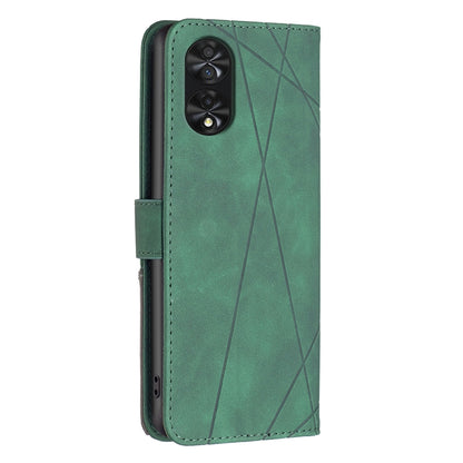 TCL 40 NxtPaper Wallet Case – Rhombus Texture PU Leather, Magnetic Buckle, Card Slots, Stand Function, Shockproof Protective Cover