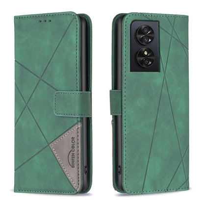 TCL 50 SE Wallet Case – Rhombus Texture PU Leather, Magnetic Buckle, Card Slots, Stand Function, Shockproof Protective Cover