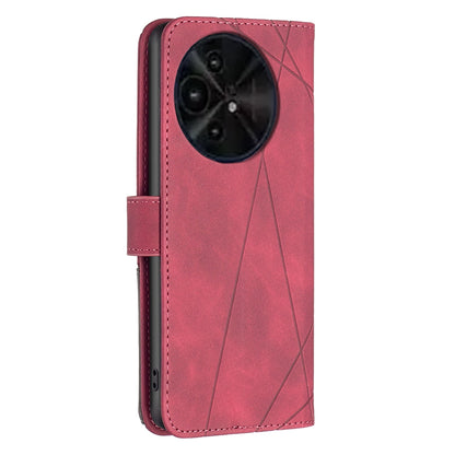 TCL 50 XE Wallet Case – Rhombus Texture PU Leather, Magnetic Buckle, Card Slots, Stand Function, Shockproof Protective Cover