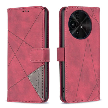 TCL 50 XL 5G Wallet Case – Rhombus Texture PU Leather, Magnetic Buckle, Card Slots, Stand Function, Shockproof Protective Cover