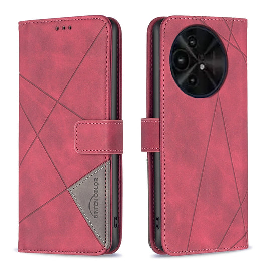 TCL 50 XL 5G Wallet Case – Rhombus Texture PU Leather, Magnetic Buckle, Card Slots, Stand Function, Shockproof Protective Cover