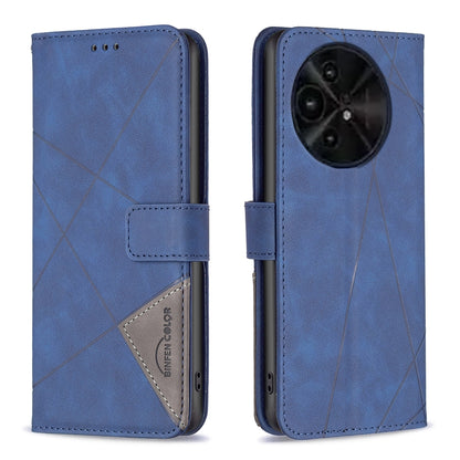 TCL 50 XE Wallet Case – Rhombus Texture PU Leather, Magnetic Buckle, Card Slots, Stand Function, Shockproof Protective Cover