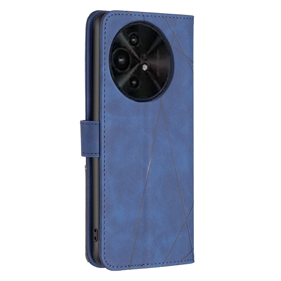 TCL 50 XL 5G Wallet Case – Rhombus Texture PU Leather, Magnetic Buckle, Card Slots, Stand Function, Shockproof Protective Cover
