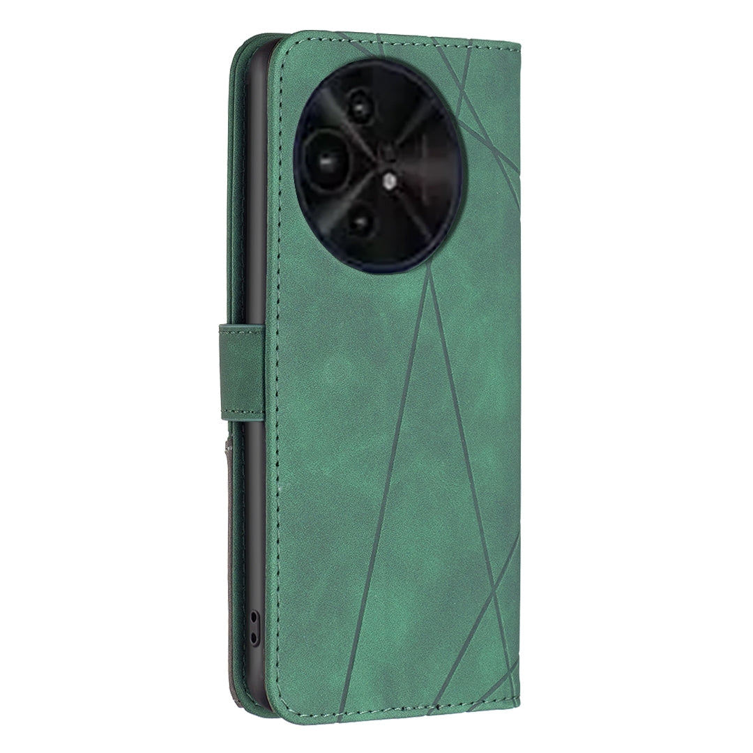 TCL 50 XE Wallet Case – Rhombus Texture PU Leather, Magnetic Buckle, Card Slots, Stand Function, Shockproof Protective Cover