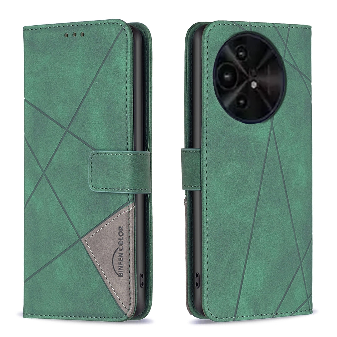 TCL 50 XL 5G Wallet Case – Rhombus Texture PU Leather, Magnetic Buckle, Card Slots, Stand Function, Shockproof Protective Cover