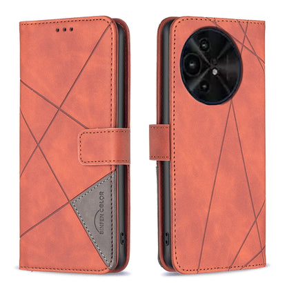 TCL 50 XE Wallet Case – Rhombus Texture PU Leather, Magnetic Buckle, Card Slots, Stand Function, Shockproof Protective Cover