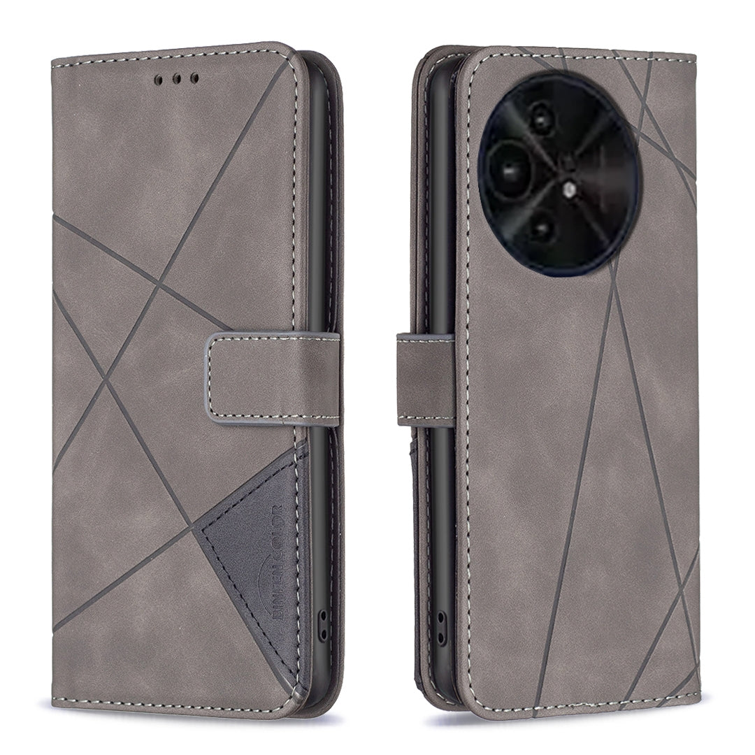 TCL 50 XL 5G Wallet Case – Rhombus Texture PU Leather, Magnetic Buckle, Card Slots, Stand Function, Shockproof Protective Cover