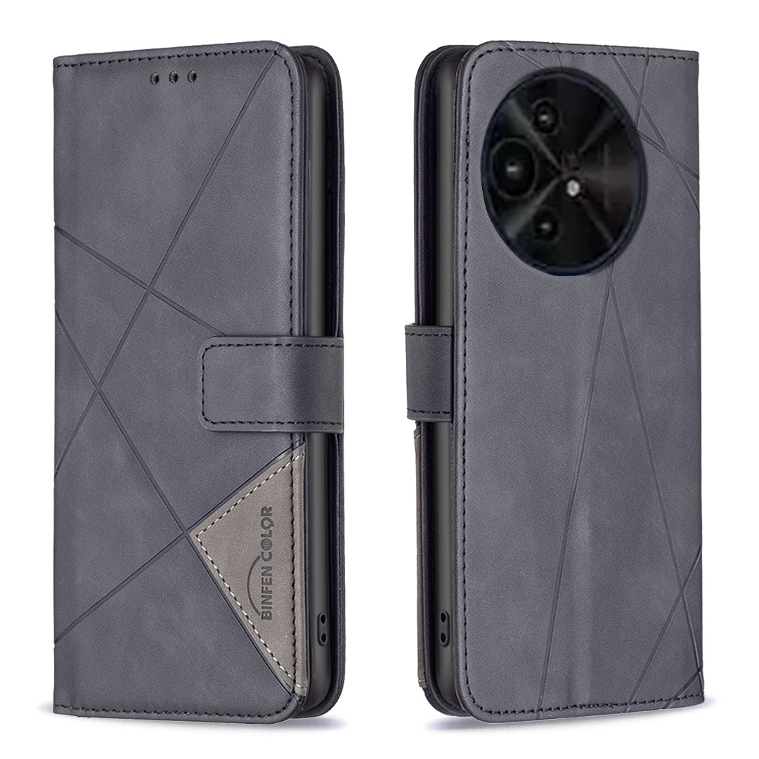 TCL 50 XL 5G Wallet Case – Rhombus Texture PU Leather, Magnetic Buckle, Card Slots, Stand Function, Shockproof Protective Cover