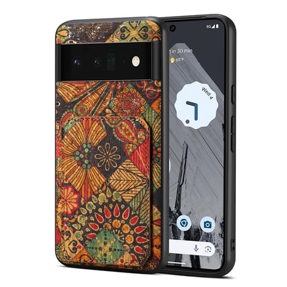 Google Pixel 6 Dual Card Slot Holder Phone Case – Patterned Design, Scratch & Dirt Protection, Convenient Holder