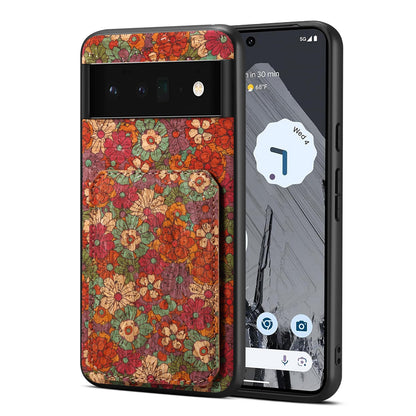 Google Pixel 6 Dual Card Slot Holder Phone Case – Patterned Design, Scratch & Dirt Protection, Convenient Holder