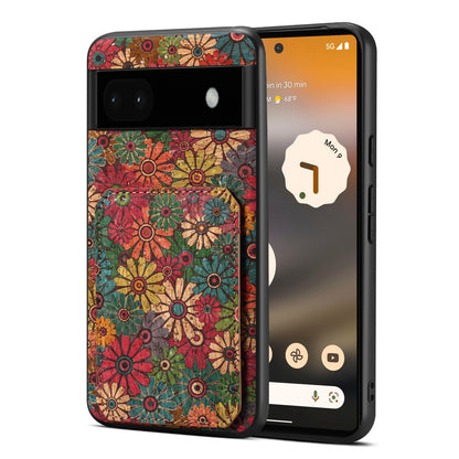 Google Pixel 6a Dual Card Slot Holder Phone Case – Patterned Design, Scratch & Dirt Protection, Convenient Holder
